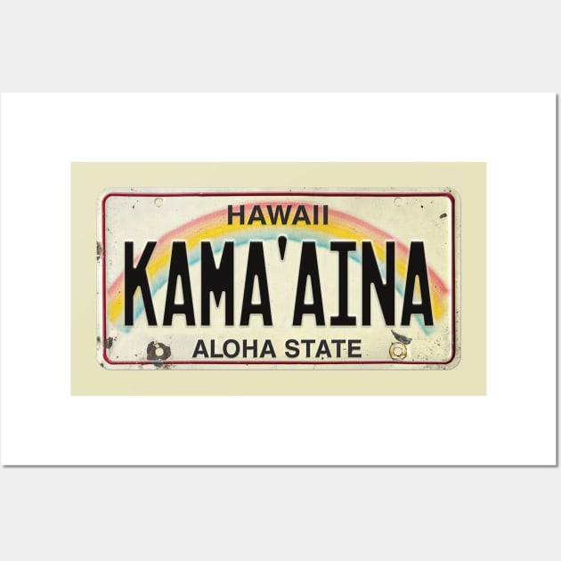 Vintage Hawaii License Plate KAMA'AINA Wall Art by HaleiwaNorthShoreSign